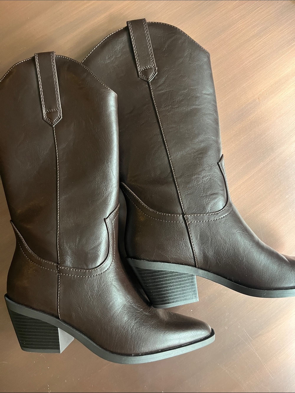 Brown Heeled Cowboy Boots Like New